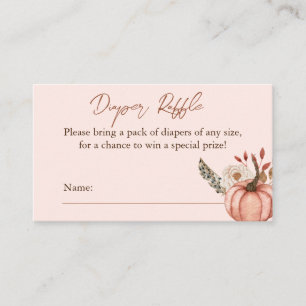 Autumn Pumpkin Diaper Raffle Ticket Enclosure Card