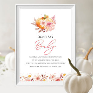 Autumn Pumpkin "Don't Say Baby" Game Sign