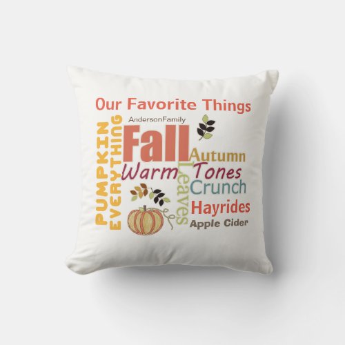 Autumn Pumpkin Everything Square Pillow