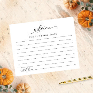 Autumn Pumpkin Fall Bridal Shower Advice Cards