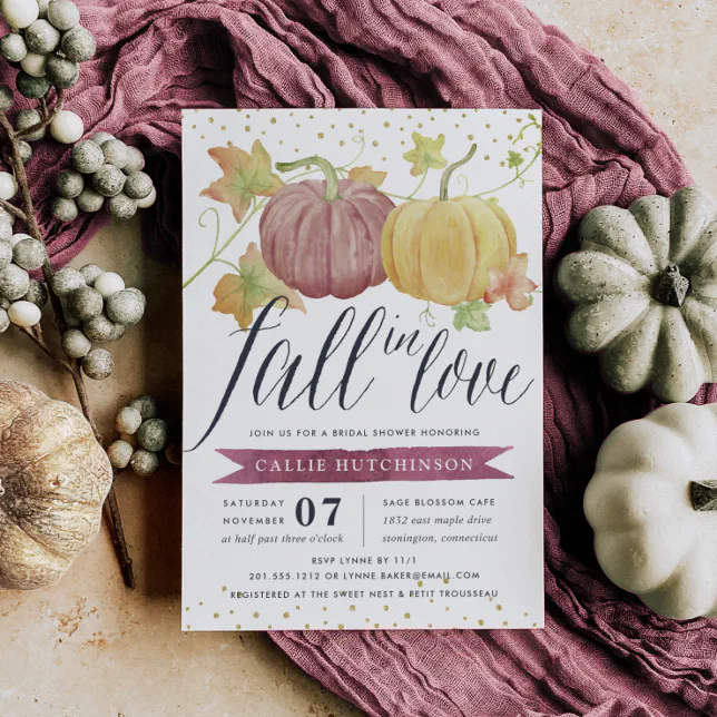 Autumn Pumpkin Fall Bridal Shower Invitation Zazzle