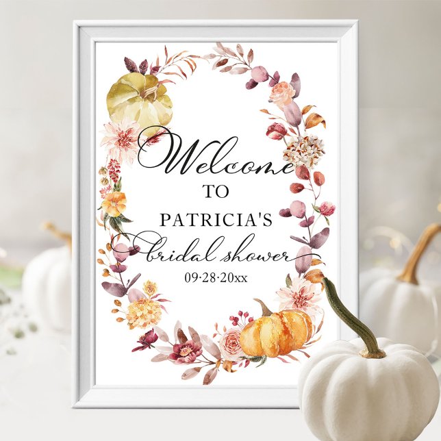 Autumn Pumpkin Fall Bridal Shower Welcome Sign  (Creator Uploaded)