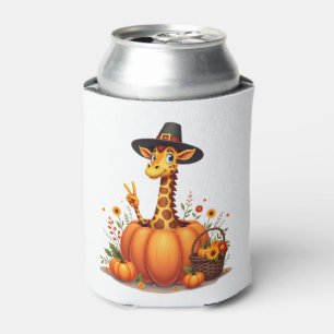 Autumn Pumpkin Fall Giraffe Thanksgiving Womens Me Can Cooler
