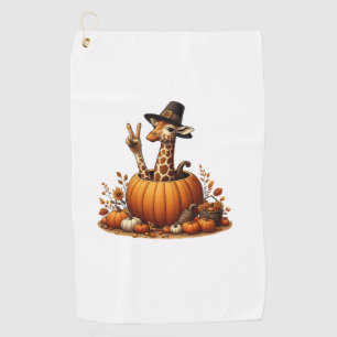 Autumn Pumpkin Fall Giraffe Thanksgiving Womens Me Golf Towel