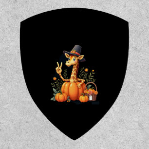 Autumn Pumpkin Fall Giraffe Thanksgiving Womens Me Patch