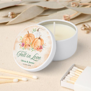 Autumn Pumpkin Fall in Love Wedding Mini Candle Favors