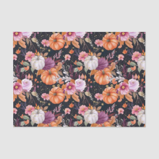 Autumn Pumpkin Fall Leaves Rustic Decoupage Tissue Paper