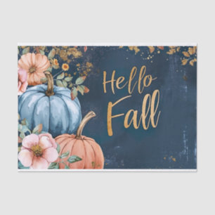 Autumn Pumpkin Fall Leaves Rustic Decoupage Tissue Paper