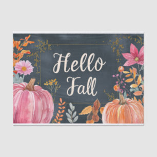 Autumn Pumpkin Fall Leaves Rustic Decoupage Tissue Paper