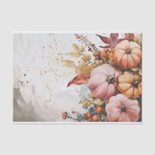 Autumn Pumpkin Fall Leaves Rustic Decoupage Tissue Paper