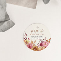 Autumn Pumpkin & Fall Wildflowers Baby Shower Favor Tags