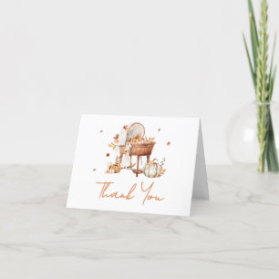 Autumn Pumpkin Falling in Love Baby Shower Thank You Card