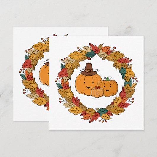 Autumn Pumpkin Family Wreath (Front/Back)