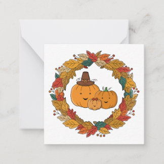 Autumn Pumpkin Family Wreath Note Card