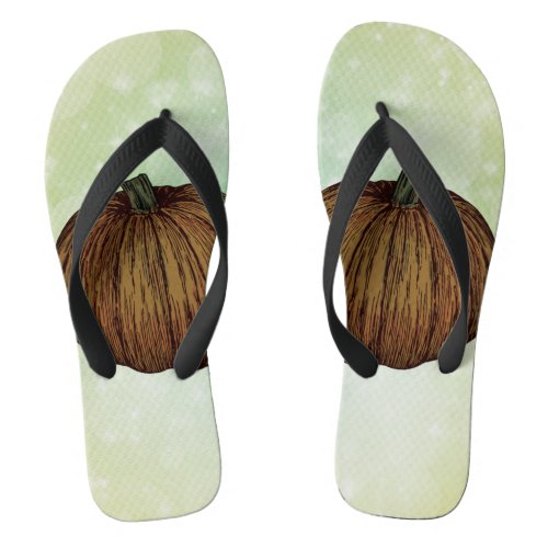 Autumn Pumpkin Flip Flops