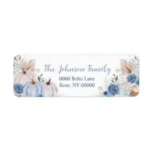 Autumn Pumpkin Floral, Address Label