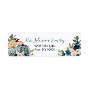 Autumn Pumpkin Floral, Address Label