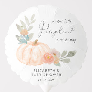 Autumn Pumpkin Floral Baby Shower Balloon