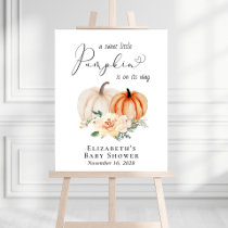 Autumn Pumpkin Floral Baby Shower Welcome Foam Board