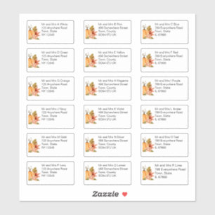 Autumn Pumpkin Floral Individual Name and Address Sticker