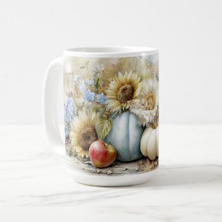 Autumn Pumpkin Floral Mug
