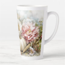Autumn Pumpkin Floral Mug