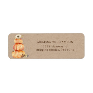autumn pumpkin floral return address label