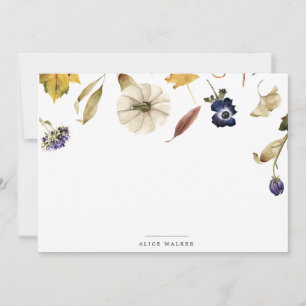 autumn pumpkin floral Stationery Note Card