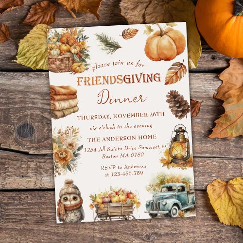 Autumn Pumpkin Friendsgiving Dinner Invitation