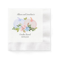 Autumn Pumpkin Gender Reveal pink blue Napkins