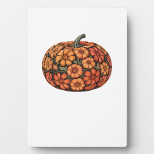 Autumn Pumpkin Halloween Classic T-Shirt.png Plaque