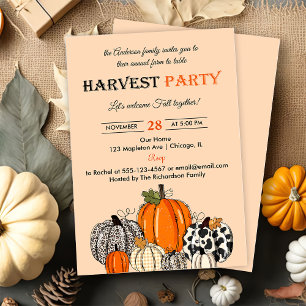 Autumn Pumpkin Harvest Party Thankgiving Dinner Invitation