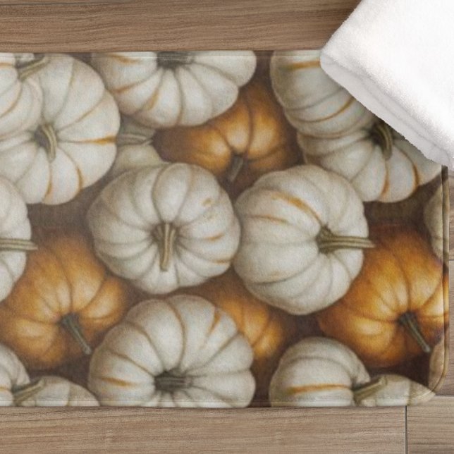 Autumn Pumpkin Harvest Pattern | Rustic Fall  Bath Mat (Creator Uploaded)