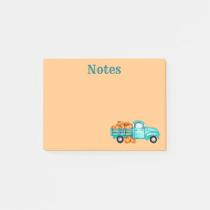 Autumn Pumpkin Harvest Truck Post-It Notes