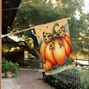 Autumn Pumpkin House Flag