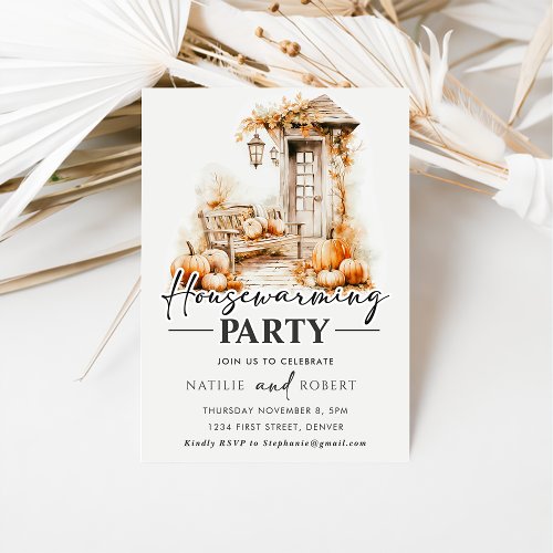 Autumn Pumpkin Housewarming Party Invitation