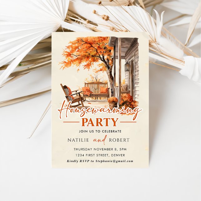 Autumn Pumpkin Housewarming Party Invitation (Creator Uploaded)