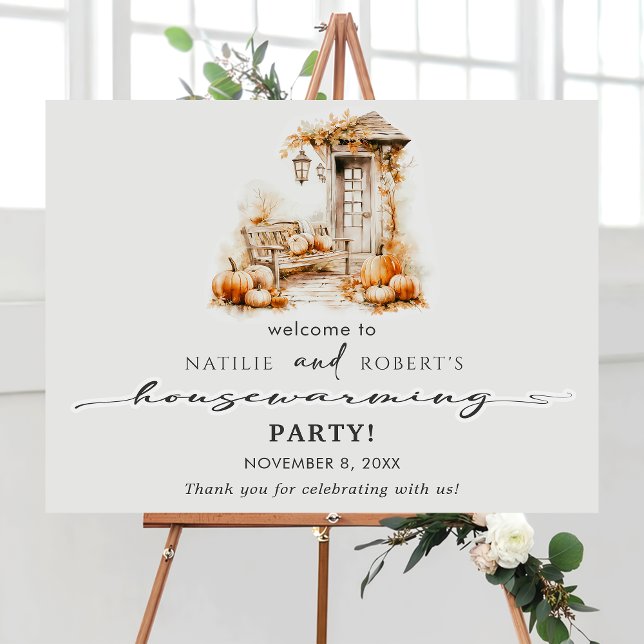 Autumn Pumpkin Housewarming Party Welcome Sign (Creator Uploaded)