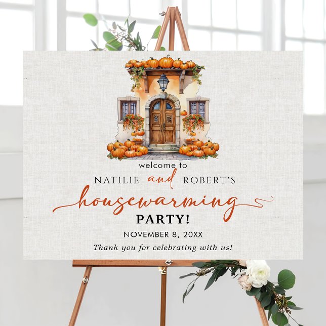 Autumn Pumpkin Housewarming Party Welcome Sign (Creator Uploaded)