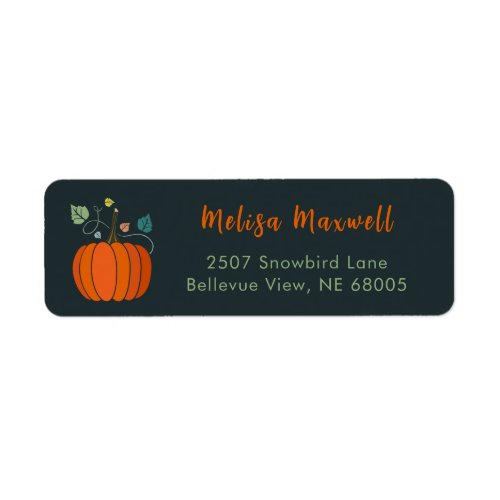 Autumn Pumpkin Illustration Return Address Label