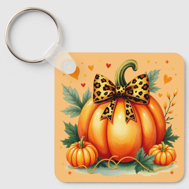 Autumn Pumpkin  Keychain (Front)