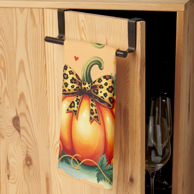 Autumn Pumpkin  Kitchen Towel (Thirds Fold)
