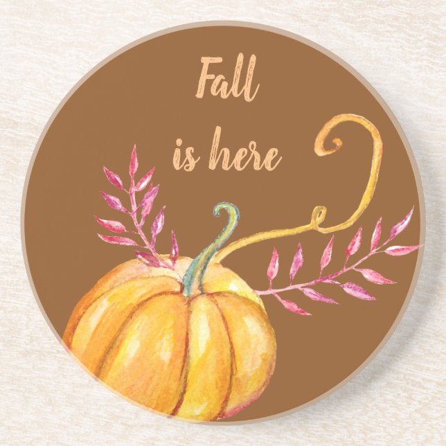 Autumn Pumpkin, Lantern Drawing   Coasters (Front)