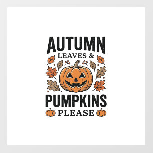 Autumn Pumpkin Leaves Pumpkins Please Vintage_1 Floor Decals
