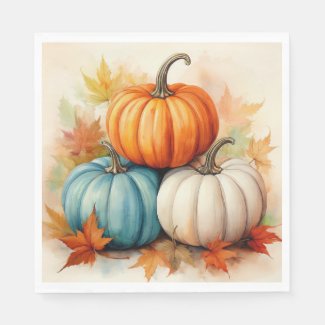 Autumn Pumpkin Luncheon Napkin