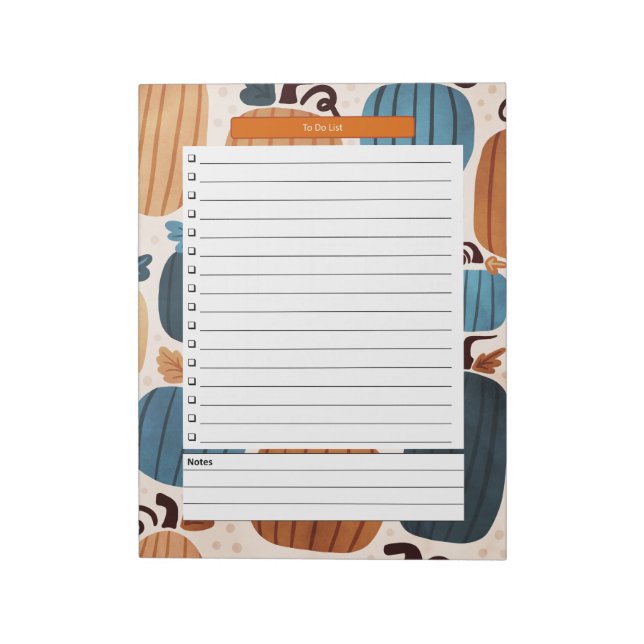 Autumn Pumpkin Notepad (Rotated)
