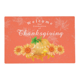 Autumn Pumpkin Orange Placemat