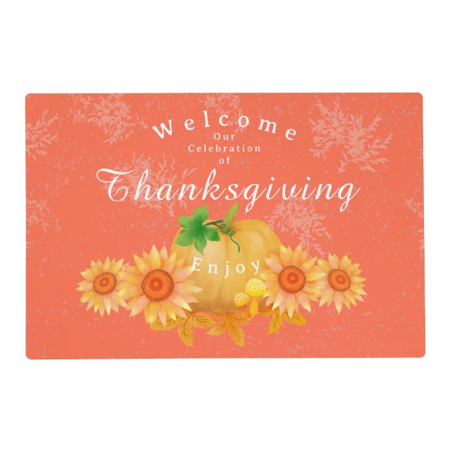 Autumn Pumpkin Orange Placemat (Front)