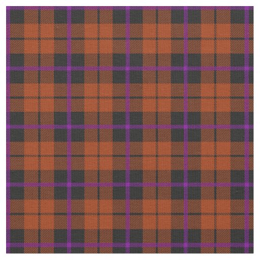 Autumn pumpkin orange purple/black plaid print2 fabric