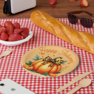 Autumn Pumpkin Paper Plates